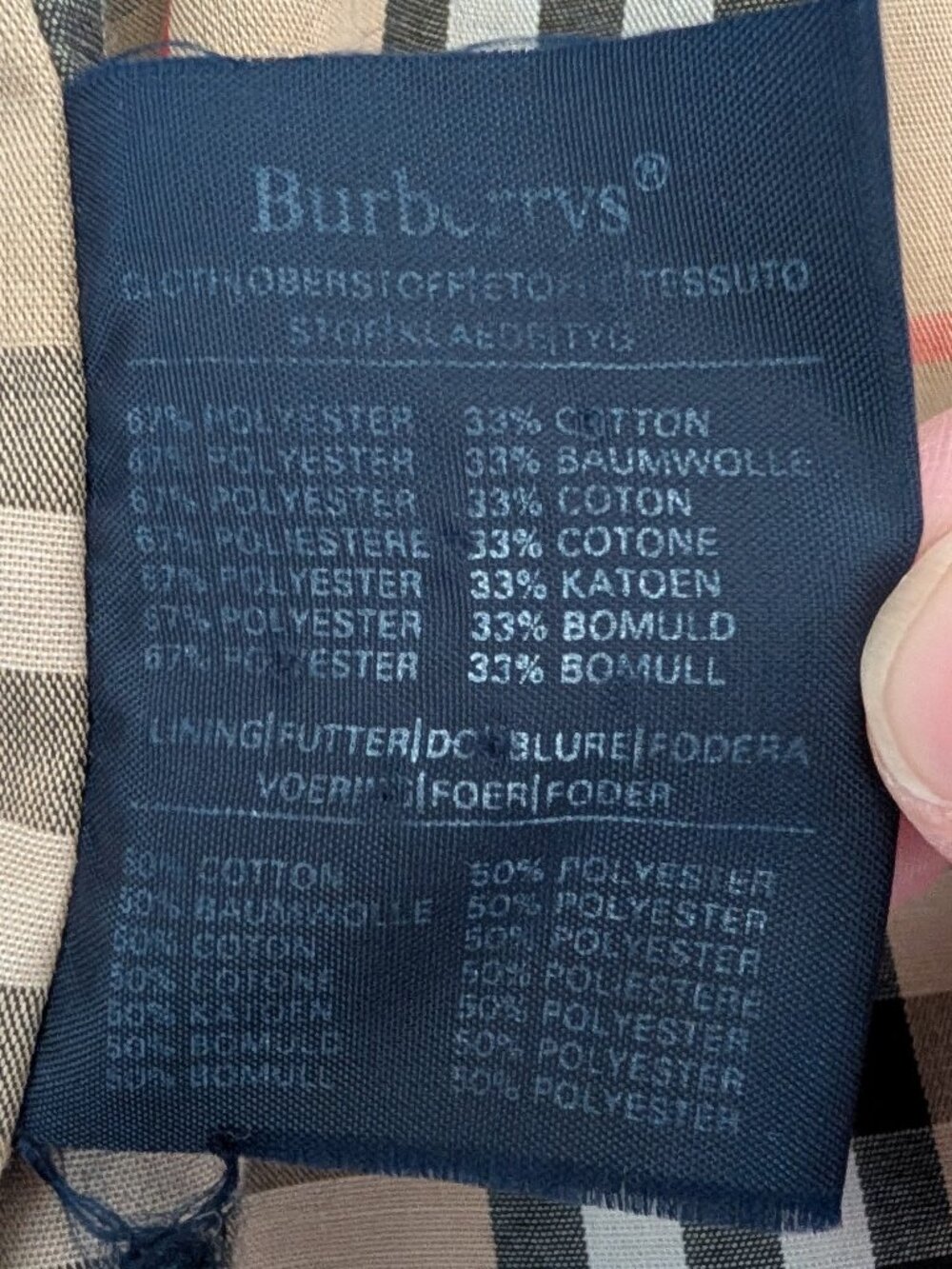 VTG Burberrys Made in England Womens L 12 Stone Nova Check Mac Trench Car Coat - Picture 8 of 8